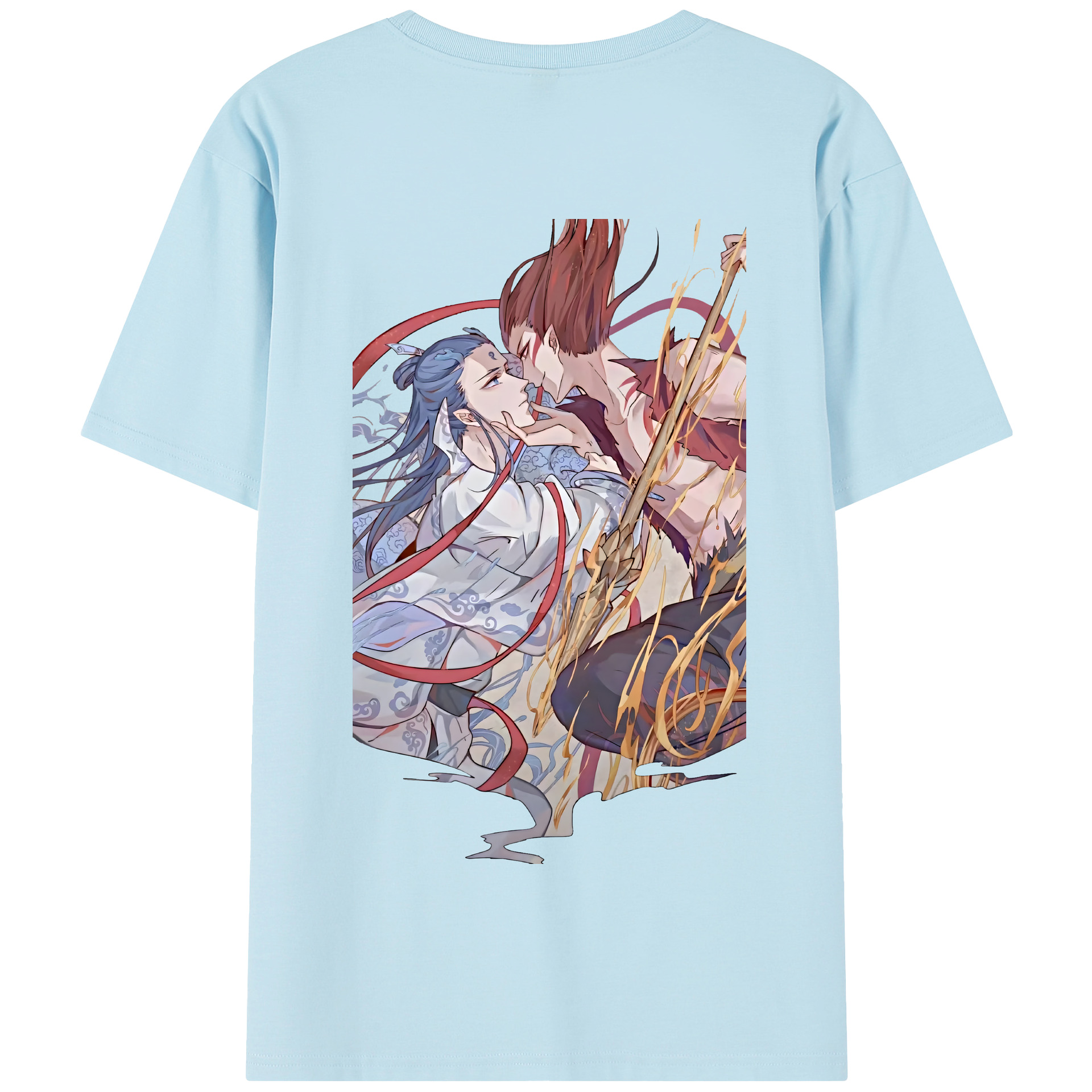 （画像用） Ne Zha 2 ナタ 魔童の大暴れ 綿100％半袖Tシャツ（背面プリント）